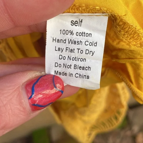 Jen's Pirate Booty Jasmine Crochet Mini Dress Small Yellow Orange Bell Sleeve - Picture 13 of 13